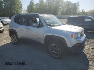 2015 Jeep Renegade Limited with VIN ZACCJBDT0FPB96034, listed as a Copart auction lot 55488195 with 52,504 mi miles and Salvage Title. Bid and sale history available at DreamBid. Image 4.