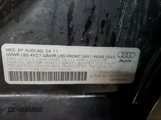 2011 Audi A4 2.0T Premium Plus with VIN WAUFFAFL4BN053318, listed as a Copart auction lot 46365645 with 176,679 mi miles and Salvage Title. Bid and sale history available at carsss.com. Image 12.