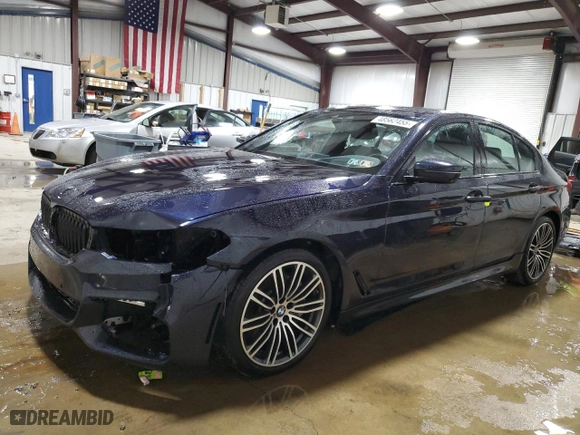 2019 BMW 5 Series 530i xDrive with VIN WBAJA7C59KWW39007, listed as a Copart auction lot 48562455 with 48,151 mi miles and Salvage Title. Bid and sale history available at carsss.com. Image 1.