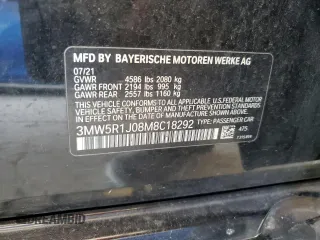 2021 BMW 3 Series 330i с VIN 3MW5R1J08M8C18292, выставлен на аукционе Copart как лот 58181255 с пробегом 73 313 миль миль и Списание • Salvage title. История ставок и продаж доступна на DreamBid. Изображение 12.