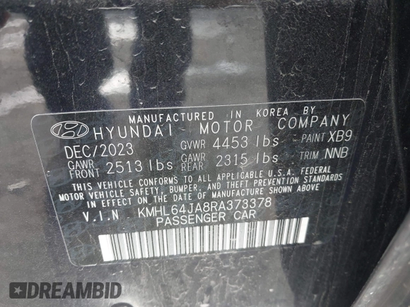 2024 Hyundai Sonata SEL z VIN KMHL64JA8RA373378, wystawiony jako IAAI lot #41975361 z przebiegiem 23 101 mil mil oraz . Historia ofert i sprzedaży dostępna na DreamBid. Obrazek 9.