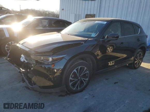 2022 Mazda CX-5 2.5 S Premium Package with VIN JM3KFBDM8N1544836, listed as a Copart auction lot 45573495 with 75,312 mi miles and Salvage Title. Bid and sale history available at carsss.com. Image 1.