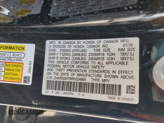 2024 Honda CR-V EX-L with VIN 2HKRS3H76RH324865, listed as a Copart auction lot 53109965 with 12,152 mi miles and Salvage Title. Bid and sale history available at DreamBid. Image 13.