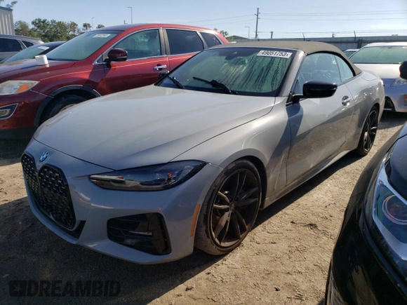 2023 BMW 4 Series 430i z VIN WBA23AT01PCM71355, wystawiony jako Copart lot #49051753 z przebiegiem 1 140 mil mil oraz . Historia ofert i sprzedaży dostępna na DreamBid. Obrazek 1.