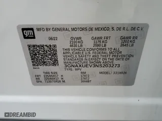 2022 Chevrolet Equinox LT with VIN 3GNAXUEV3NS203273, listed as a Copart auction lot 50309715 with 19,861 mi miles and Salvage Title. Bid and sale history available at carsss.com. Image 13.