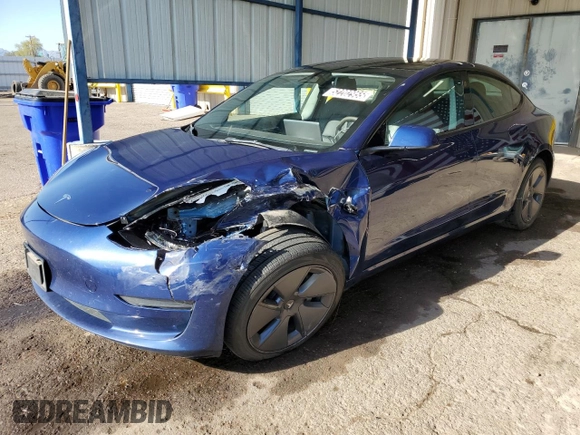 2022 Tesla Model 3 with VIN 5YJ3E1EA9NF288499, listed as a Copart auction lot 52202955 with 86,372 mi miles and Clean Title. Bid and sale history available at DreamBid. Image 1.