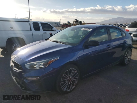 2021 Kia Forte GT with VIN 3KPF44AC4ME274670, listed as a Copart auction lot 47282745 with 31,868 mi miles and Salvage Title. Bid and sale history available at carsss.com. Image 1.
