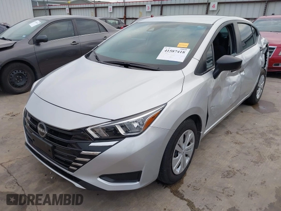 2024 Nissan Versa S with VIN 3N1CN8DV0RL884947, listed as a IAAI auction lot 41587418 with 33,466 mi miles. Bid and sale history available at carsss.com. Image 2.