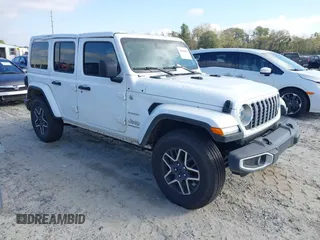 2024 Jeep Wrangler Sahara with VIN 1C4PJXEG5RW267364, listed as a IAAI auction lot 40864891 with 3,496 mi miles. Bid and sale history available at carsss.com. Image 1.