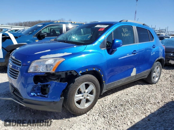 2015 Chevrolet Trax LT with VIN KL7CJLSB8FB253619, listed as a Copart auction lot 47884945 with 103,218 mi miles and Salvage Title. Bid and sale history available at carsss.com. Image 1.