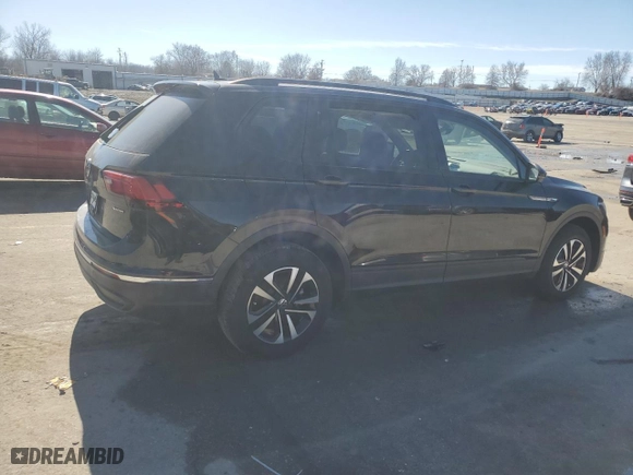 2024 Volkswagen Tiguan S with VIN 3VVFB7AX0RM134060, listed as a Copart auction lot 44733445 with 0 mi miles and Salvage Title. Bid and sale history available at carsss.com. Image 3.