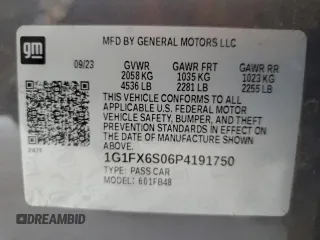 2023 Chevrolet Bolt EV 2LT z VIN 1G1FX6S06P4191750, wystawiony jako Copart lot #52102295 z przebiegiem 13 500 mil mil oraz Szkody całkowita. Historia ofert i sprzedaży dostępna na DreamBid. Obrazek 12.