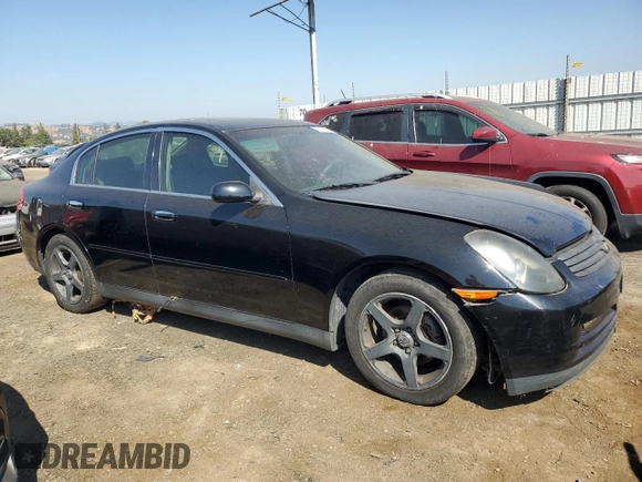 2003 Infiniti G35 w/Leather with VIN JNKCV51E93M313940, listed as a Copart auction lot 65704024 with 132,397 mi miles and Salvage Title. Bid and sale history available at carsss.com. Image 4.