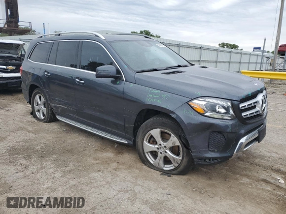 2017 Mercedes-Benz GLS 450 with VIN 4JGDF6EE1HA758356, listed as a Copart auction lot 55816615 with 104,840 mi miles and Salvage title. Bid and sale history available at DreamBid. Image 4.