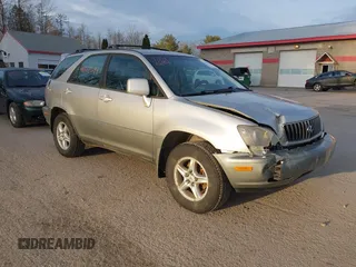 2000 Lexus RX 300 with VIN JT6HF10U1Y0100024, listed as a IAAI auction lot 41142694 with 168,552 mi miles. Bid and sale history available at carsss.com. Image 1.