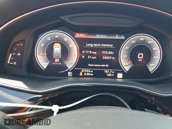 2020 Audi Q7 Prestige with VIN WA1VXAF76LD012057, listed as a Copart auction lot 62509075 with 67,254 mi miles and Clean title. Bid and sale history available at DreamBid. Image 9.