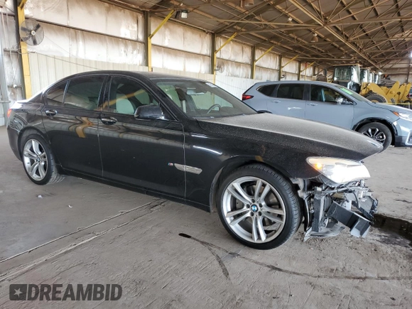 2011 BMW 7 Series 740i with VIN WBAKA4C50BC613240, listed as a Copart auction lot 43838615 with 70,509 mi miles and Salvage Title. Bid and sale history available at carsss.com. Image 4.
