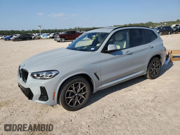 2024 BMW X3 sDrive30i with VIN WBX47DP06RN309680, listed as a Copart auction lot 49176845 with 5,846 mi miles and Salvage Title. Bid and sale history available at DreamBid. Image 1.