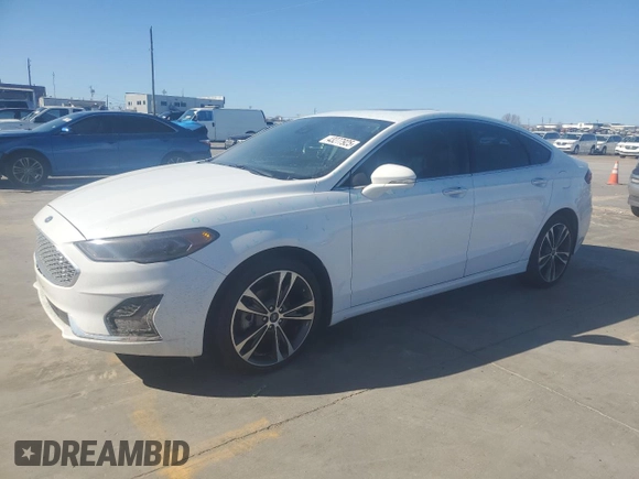 2019 Ford Fusion Titanium with VIN 3FA6P0D95KR180907, listed as a Copart auction lot 43277925 with 125,323 mi miles and Clean Title. Bid and sale history available at carsss.com. Image 1.