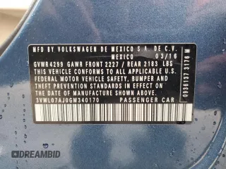 2016 Volkswagen Jetta Sedan 1.8T SEL with VIN 3VWL07AJ0GM340170, listed as a Copart auction lot 50616025 with 130,679 mi miles and Salvage Title. Bid and sale history available at carsss.com. Image 13.