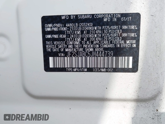 2018 Subaru Forester z VIN JF2SJABC5JH444739, wystawiony jako IAAI lot #42123918 z przebiegiem 124 520 mil mil oraz . Historia ofert i sprzedaży dostępna na DreamBid. Obrazek 9.