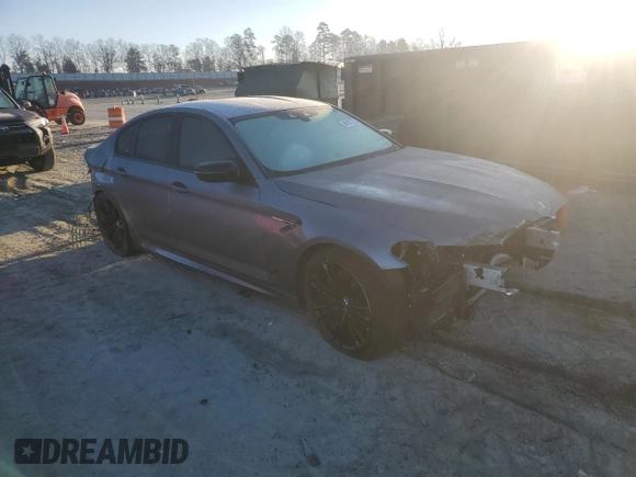 2020 BMW M5 Competition with VIN WBSJF0C08LCD66155, listed as a Copart auction lot 46107325 with 56,185 mi miles and Salvage Title. Bid and sale history available at carsss.com. Image 4.