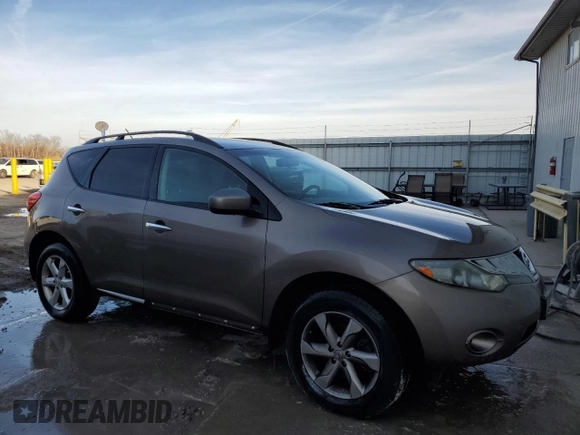 2009 Nissan Murano S with VIN JN8AZ18W09W202148, listed as a Copart auction lot 48741955 with 169,131 mi miles and Clean Title. Bid and sale history available at carsss.com. Image 4.