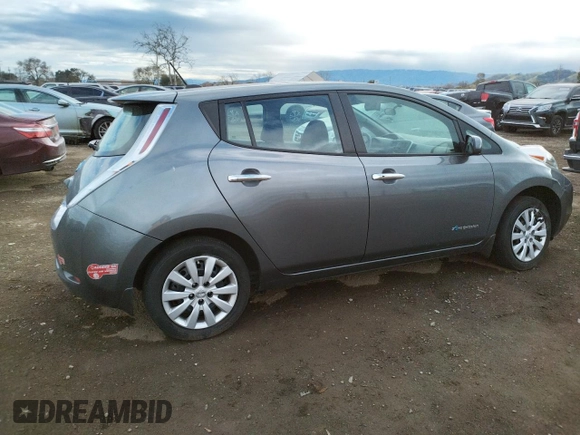 2016 Nissan LEAF S with VIN 1N4BZ0CP1GC313399, listed as a Copart auction lot 38595063 with 43,316 mi miles. Bid and sale history available at carsss.com. Image 3.