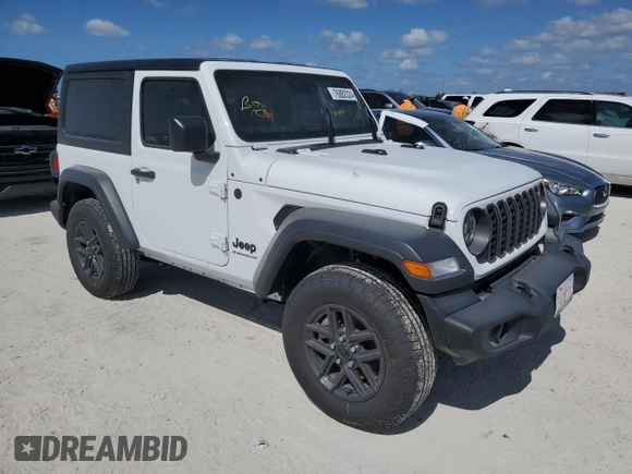 2024 Jeep Wrangler Sport with VIN 1C4PJXAG9RW124892, listed as a Copart auction lot 76882324 with Not provided miles and Salvage title. Bid and sale history available at DreamBid. Image 4.