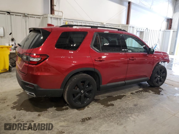 2025 Honda Pilot Black Edition with VIN 5FNYG1H94SB051190, listed as a Copart auction lot 85332994 with 3,116 mi miles and Salvage Title. Bid and sale history available at carsss.com. Image 3.