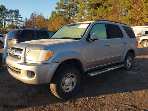 2005 Toyota Sequoia SR5 with VIN 5TDZT34A75S255459, listed as a IAAI auction lot 41055847 with 1 mi miles. Bid and sale history available at carsss.com. Image 17.