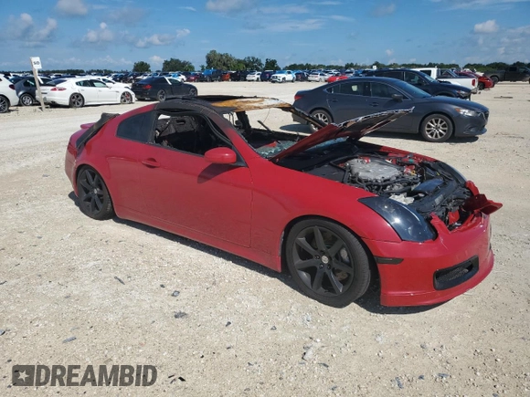 2006 Infiniti G35 Coupe with VIN JNKCV54E86M709129, listed as a Copart auction lot 71313874 with 0 mi miles and Non Repairable. Bid and sale history available at carsss.com. Image 4.