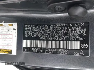2009 Toyota Corolla with VIN JTDBL40E899066243, listed as a IAAI auction lot 41884292 with 219,338 mi miles. Bid and sale history available at carsss.com. Image 9.
