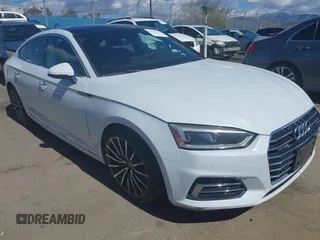 2018 Audi A5 Sportback Premium Plus with VIN WAUBNCF52JA010908, listed as a IAAI auction lot 41712634 with 37,747 mi miles. Bid and sale history available at carsss.com. Image 1.