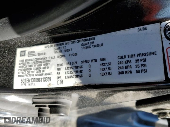 2009 Hummer H3 SUV Luxury with VIN 5GTEN13E098113359, listed as a Copart auction lot 87921095 with 204,472 mi miles and Salvage Title. Bid and sale history available at carsss.com. Image 15.