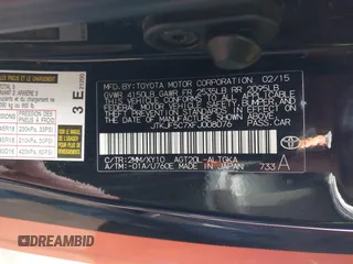 2015 Scion tC with VIN JTKJF5C7XFJ008076, listed as a IAAI auction lot 40856462 with 155,117 mi miles. Bid and sale history available at carsss.com. Image 9.