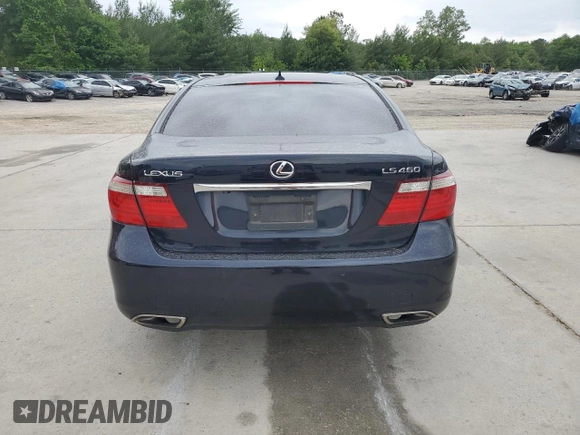 2007 Lexus LS 460 with VIN JTHBL46F975008533, listed as a Copart auction lot 55954265 with 182,192 mi miles and Salvage title. Bid and sale history available at DreamBid. Image 6.