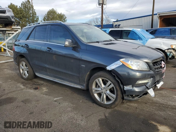 2012 Mercedes-Benz M with VIN 4JGDA5HB8CA046879, listed as a Copart auction lot 48428245 with 97,369 mi miles and Salvage Title. Bid and sale history available at carsss.com. Image 4.