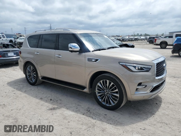 2019 Infiniti QX80 LUXE with VIN JN8AZ2NE2K9229566, listed as a Copart auction lot 71170974 with 58,629 mi miles and Salvage Title. Bid and sale history available at carsss.com. Image 4.