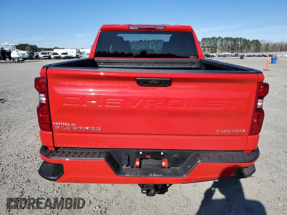 2024 Chevrolet Silverado 1500 Custom with VIN 1GCPABEK9RZ386105, listed as a Copart auction lot 45784925 with 6,080 mi miles and Salvage Title. Bid and sale history available at DreamBid. Image 6.