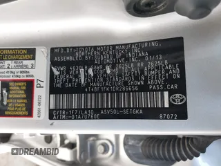 2013 Toyota Camry L with VIN 4T4BF1FK1DR286656, listed as a IAAI auction lot 41795168 with 88,172 mi miles. Bid and sale history available at carsss.com. Image 9.
