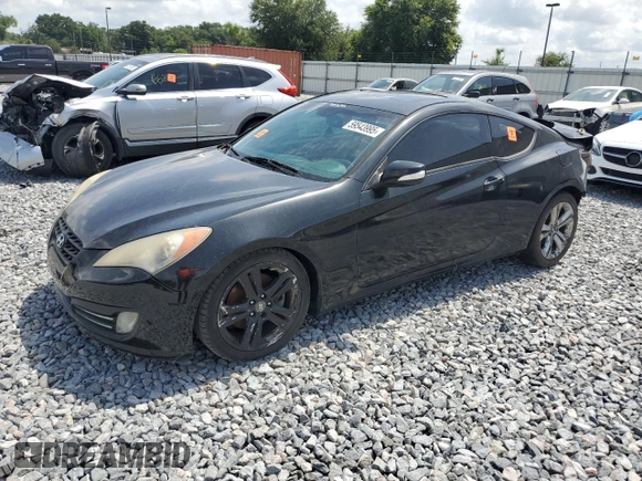 2010 Hyundai Genesis Coupe with VIN KMHHU6KH1AU025007, listed as a Copart auction lot 59543995 with 163,684 mi miles and Salvage title. Bid and sale history available at DreamBid. Image 1.