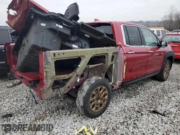 2022 Honda Ridgeline RTL-E with VIN 5FPYK3F73NB003767, listed as a Copart auction lot 44217335 with 40,039 mi miles and Salvage Title. Bid and sale history available at DreamBid. Image 3.