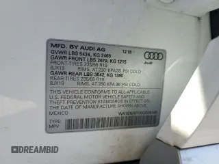 2019 Audi Q5 Premium Plus with VIN WA1BNAFYXK2036146, listed as a Copart auction lot 47342835 with 76,817 mi miles and Salvage Title. Bid and sale history available at carsss.com. Image 13.