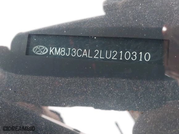 2020 Hyundai Tucson SEL with VIN KM8J3CAL2LU210310, listed as a IAAI auction lot 41593366 with 52,653 mi miles. Bid and sale history available at carsss.com. Image 9.
