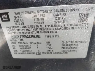2016 Chevrolet Equinox LS with VIN 2GNFLEEK0G6208106, listed as a IAAI auction lot 41851981 with 173,506 mi miles. Bid and sale history available at carsss.com. Image 9.