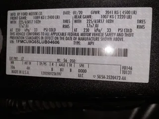 2020 Ford Escape SE с VIN 1FMCU9G65LUB04606, выставлен на аукционе IAAI как лот 41695133 с пробегом 36 686 миль миль и . История ставок и продаж доступна на DreamBid. Изображение 9.