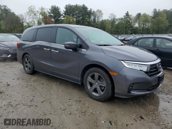 2022 Honda Odyssey EX with VIN 5FNRL6H52NB029414, listed as a Copart auction lot 55947155 with 53,954 mi miles and Salvage title. Bid and sale history available at DreamBid. Image 4.