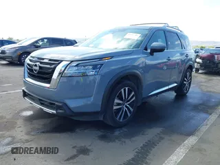 2023 Nissan Pathfinder Platinum with VIN 5N1DR3DH9PC248888, listed as a IAAI auction lot 41974684 with 52,609 mi miles and . Bid and sale history available at DreamBid. Image 18.