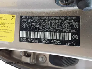 2005 Lexus ES 330 with VIN JTHBA30G855068642, listed as a IAAI auction lot 42137745 with 145,471 mi miles. Bid and sale history available at carsss.com. Image 9.